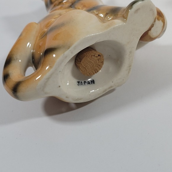 Vintage Orange Tabby Cat Salt and Pepper Shakers Set Japan Ceramic Kittens - Picture 3 of 10